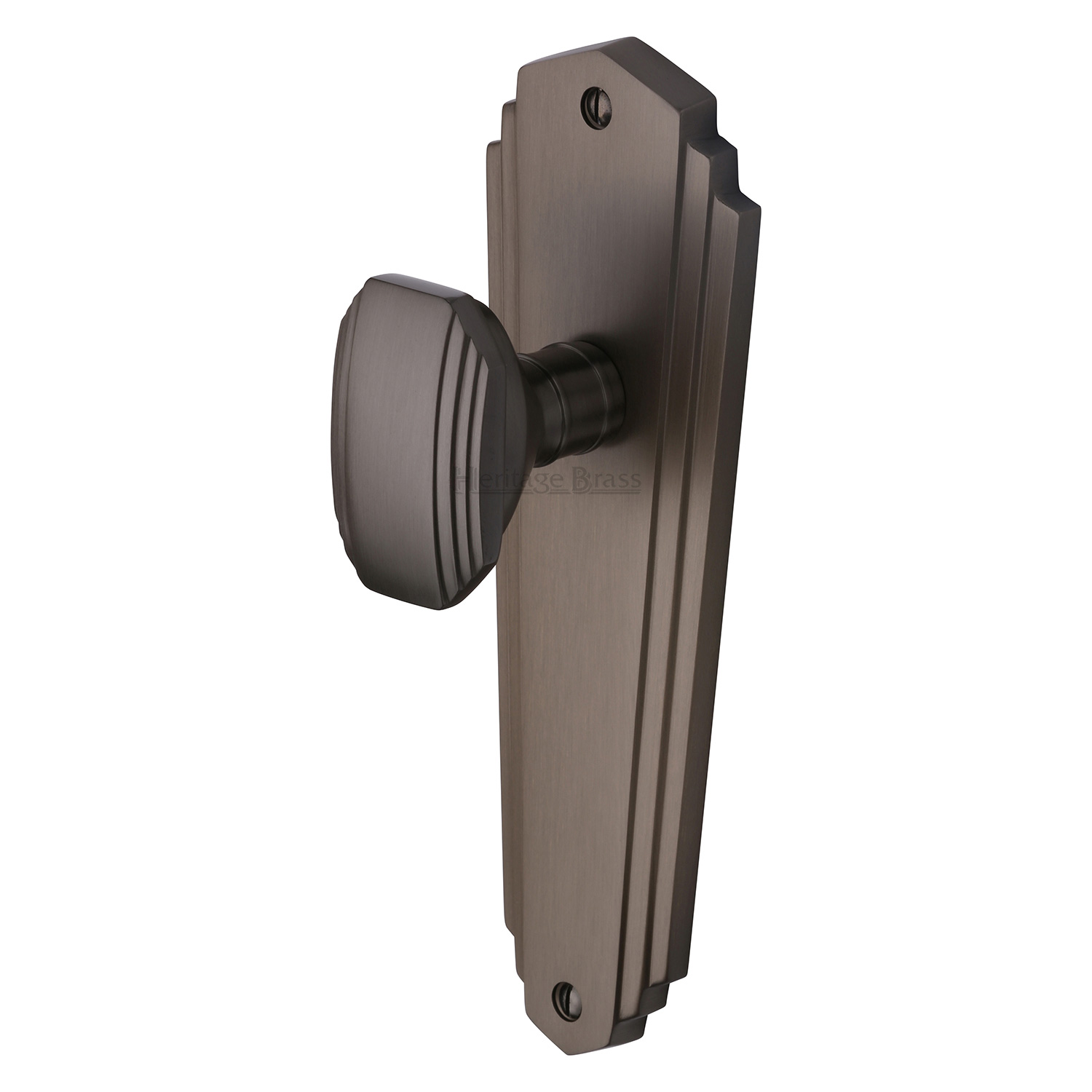 Heritage Brass Mortice Knob on Latch Plate Charlston Design