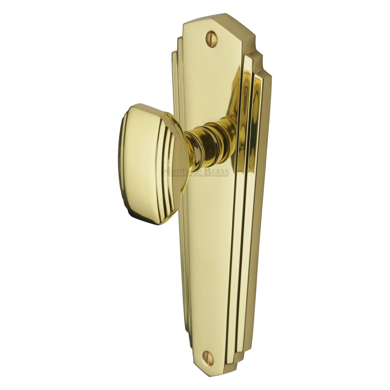 Heritage Brass Mortice Knob on Latch Plate Charlston Design