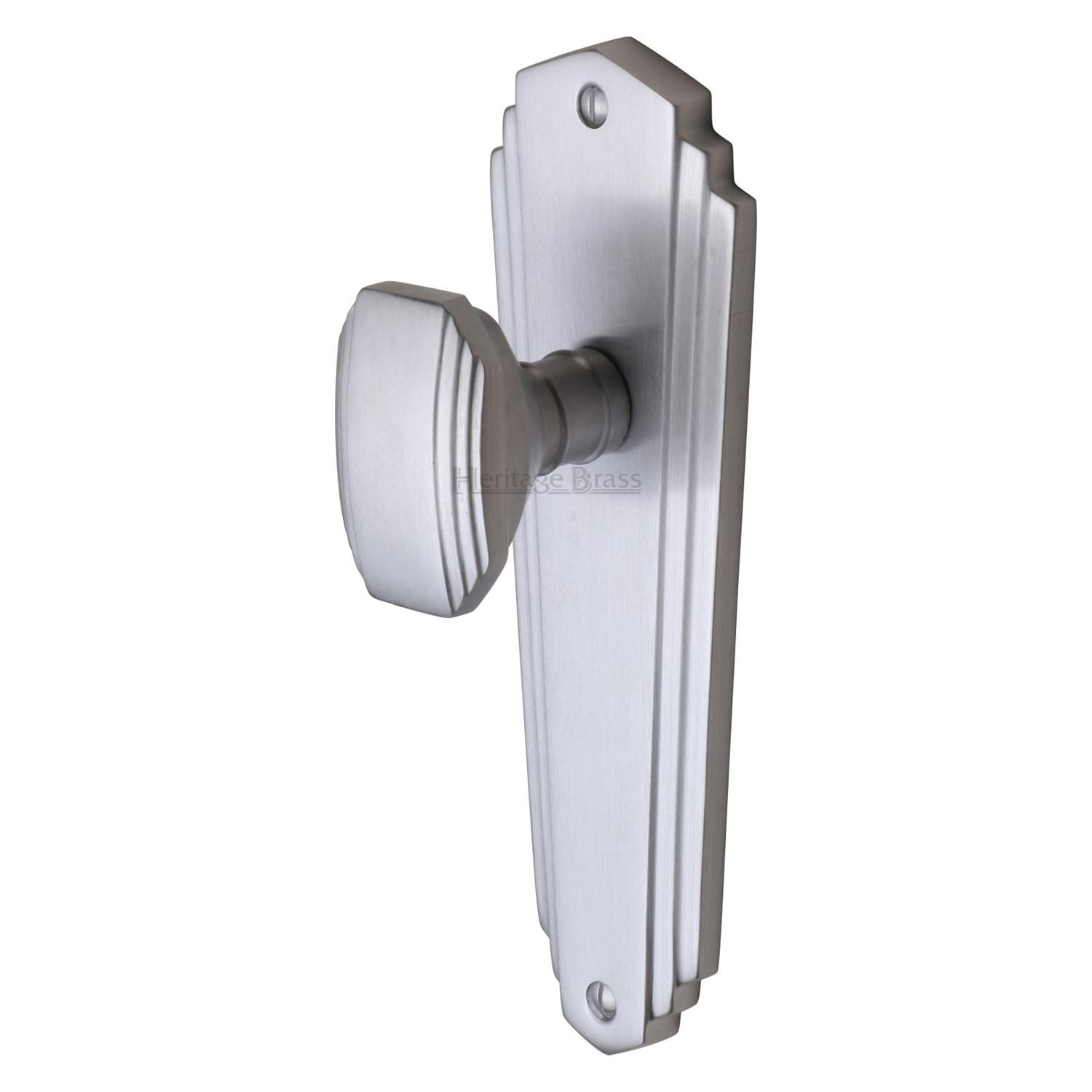Heritage Brass Mortice Knob on Latch Plate Charlston Design