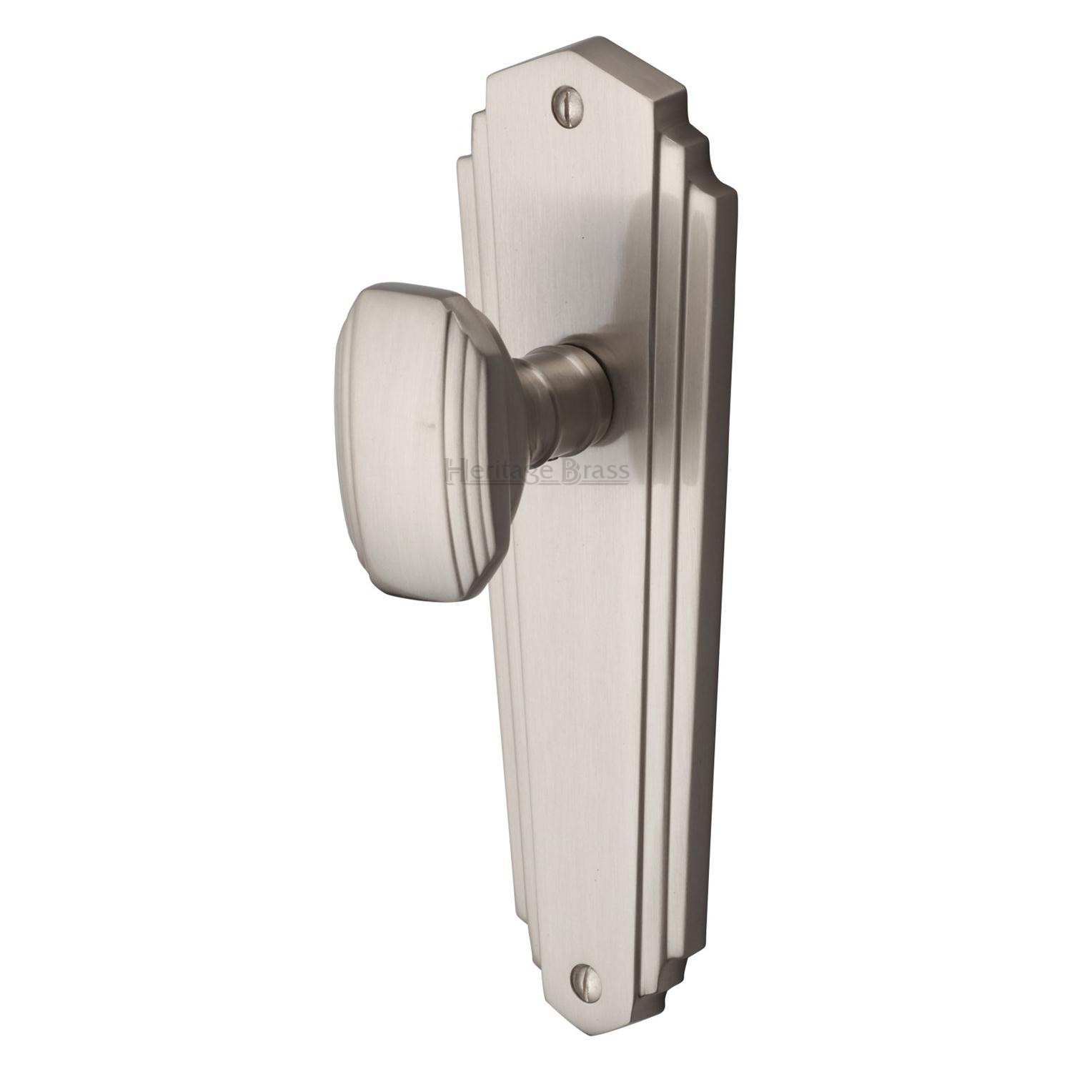 Heritage Brass Mortice Knob on Latch Plate Charlston Design