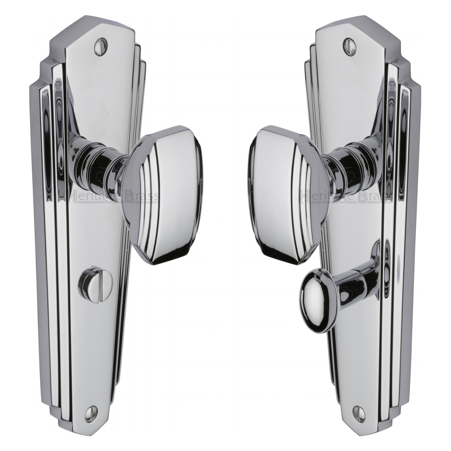 Heritage Brass Mortice Knob on Bathroom Plate Charlston Design