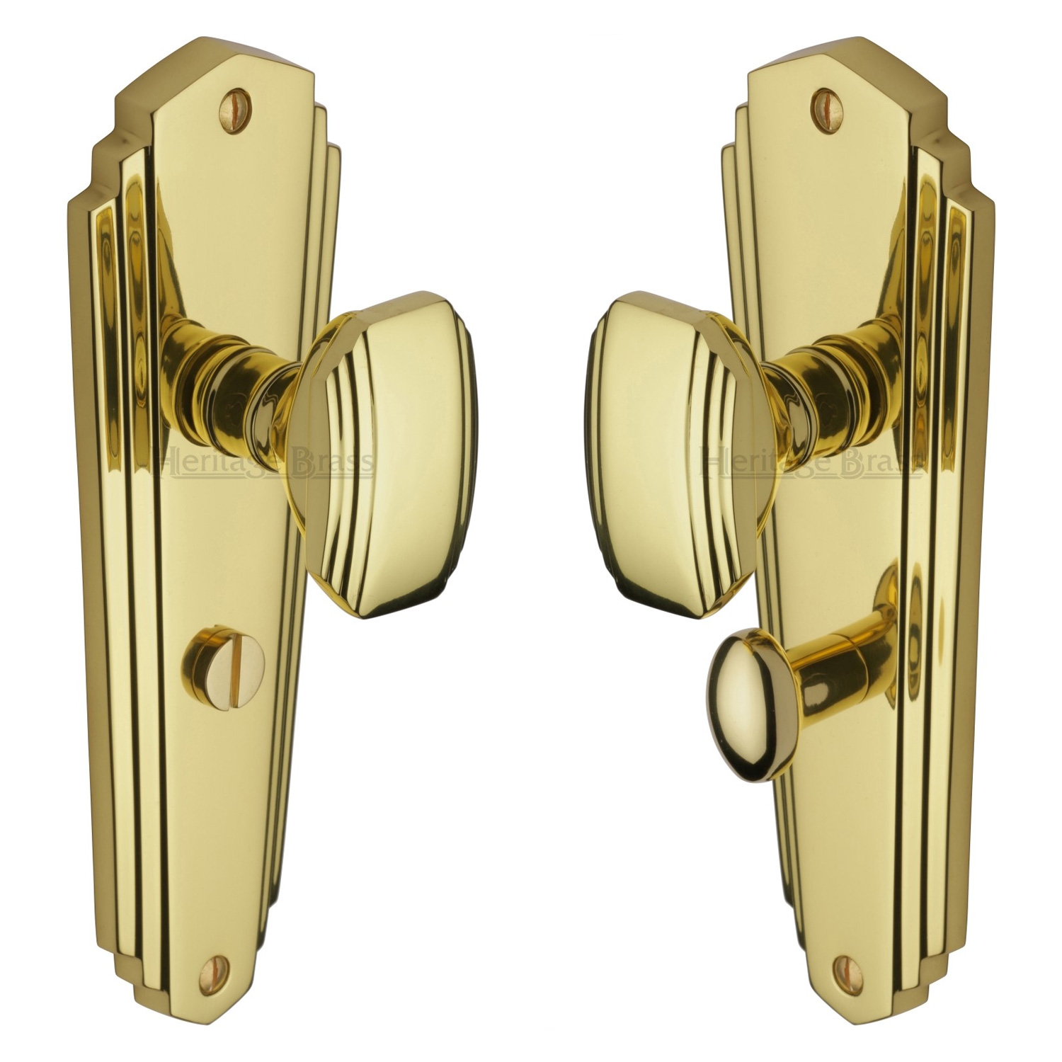 Heritage Brass Mortice Knob on Bathroom Plate Charlston Design