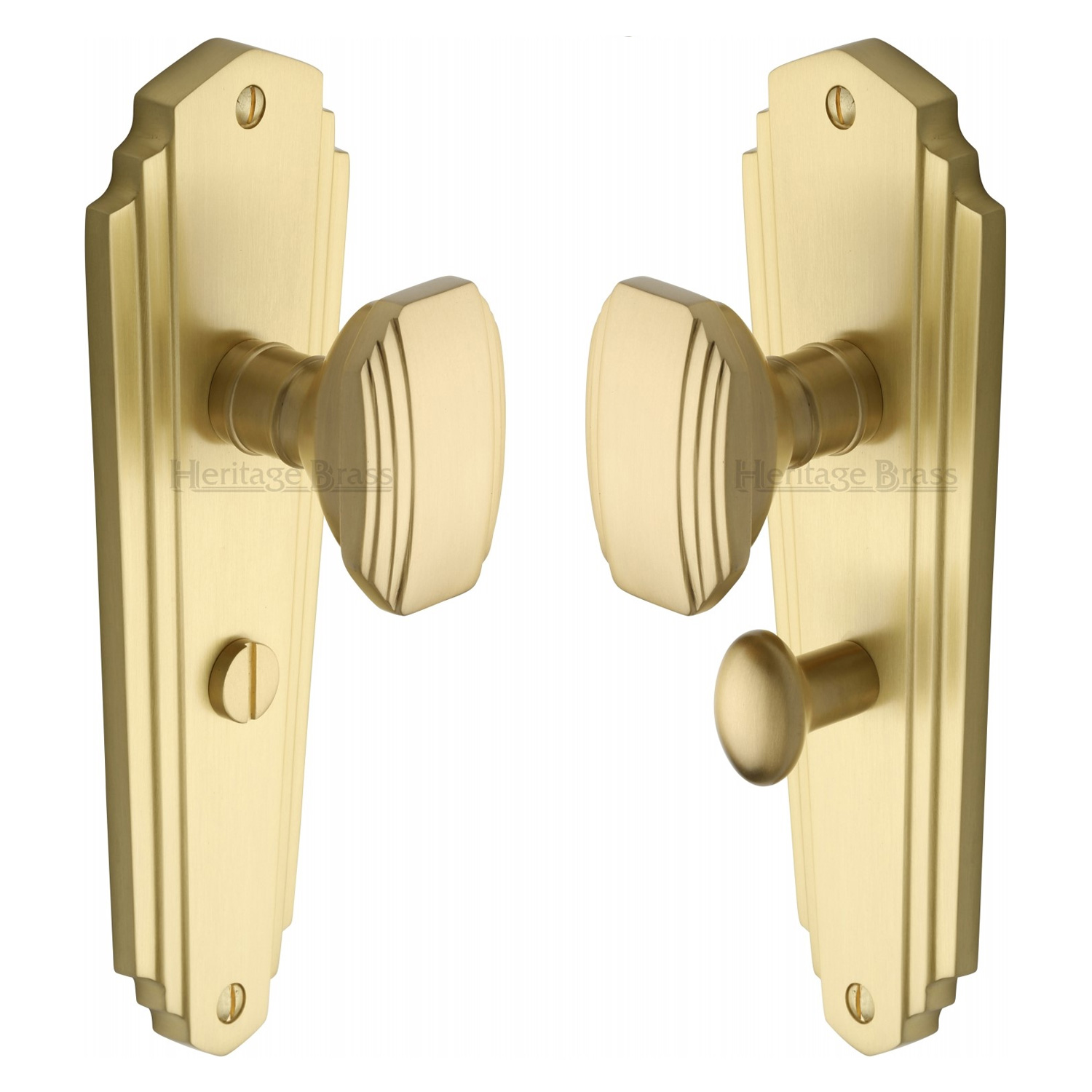 Heritage Brass Mortice Knob on Bathroom Plate Charlston Design