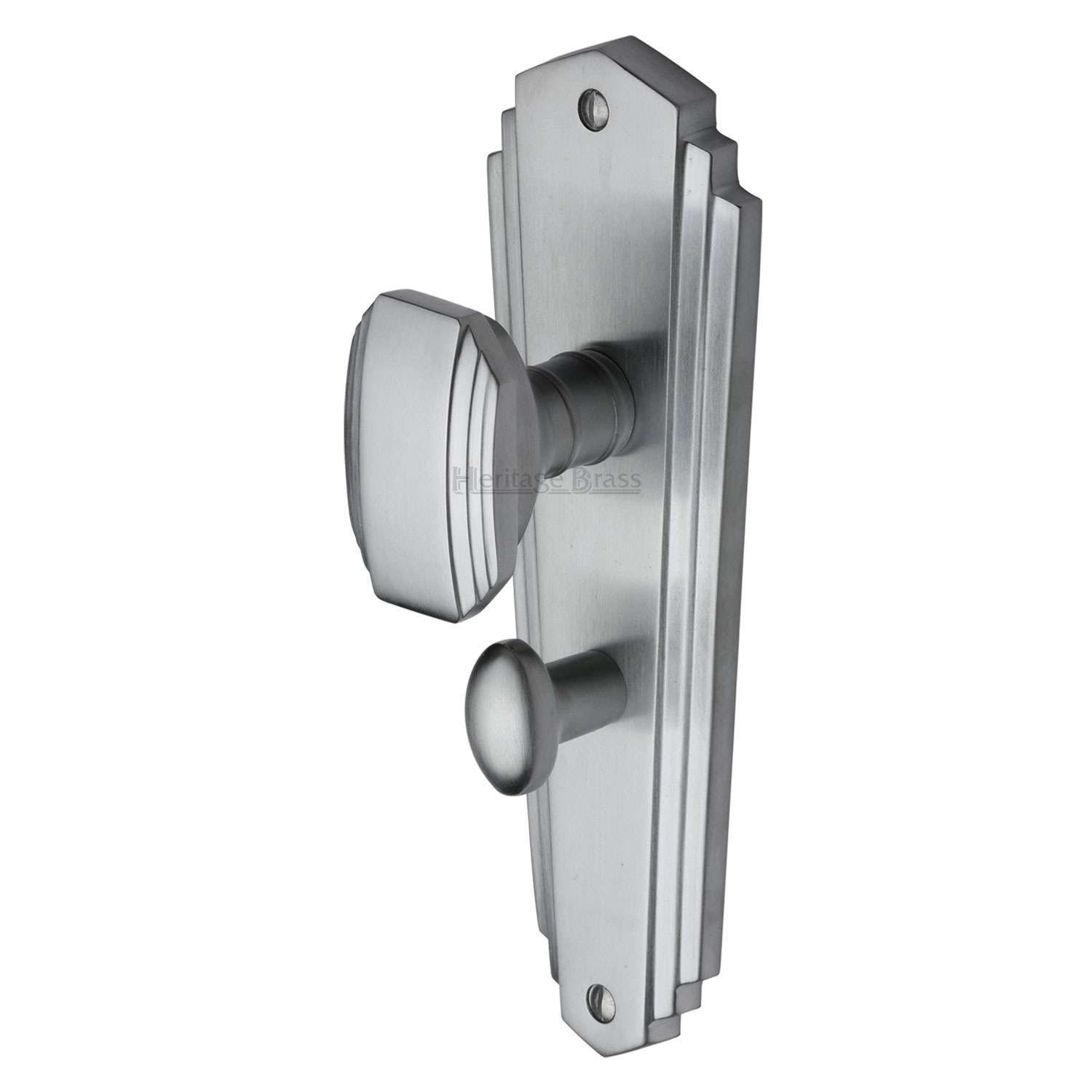 Heritage Brass Mortice Knob on Bathroom Plate Charlston Design