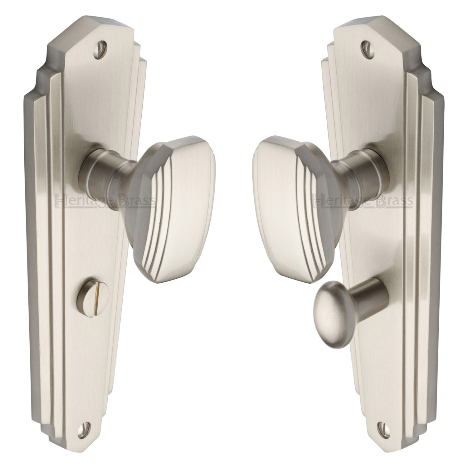 Heritage Brass Mortice Knob on Bathroom Plate Charlston Design