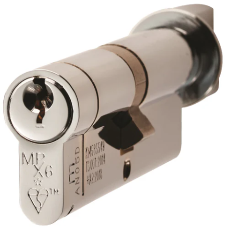 Euro Profile Cylinder & Turn - 35mm (Key) - 35mm (Turn) Restricted Master Suite - all key to differ - Antique Brass