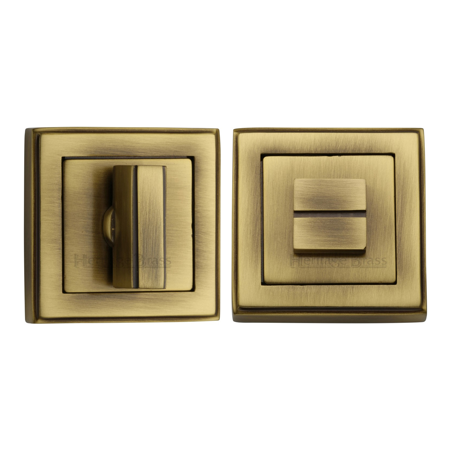 Heritage Brass Square Thumbturn & Emergency Release with stepped edge