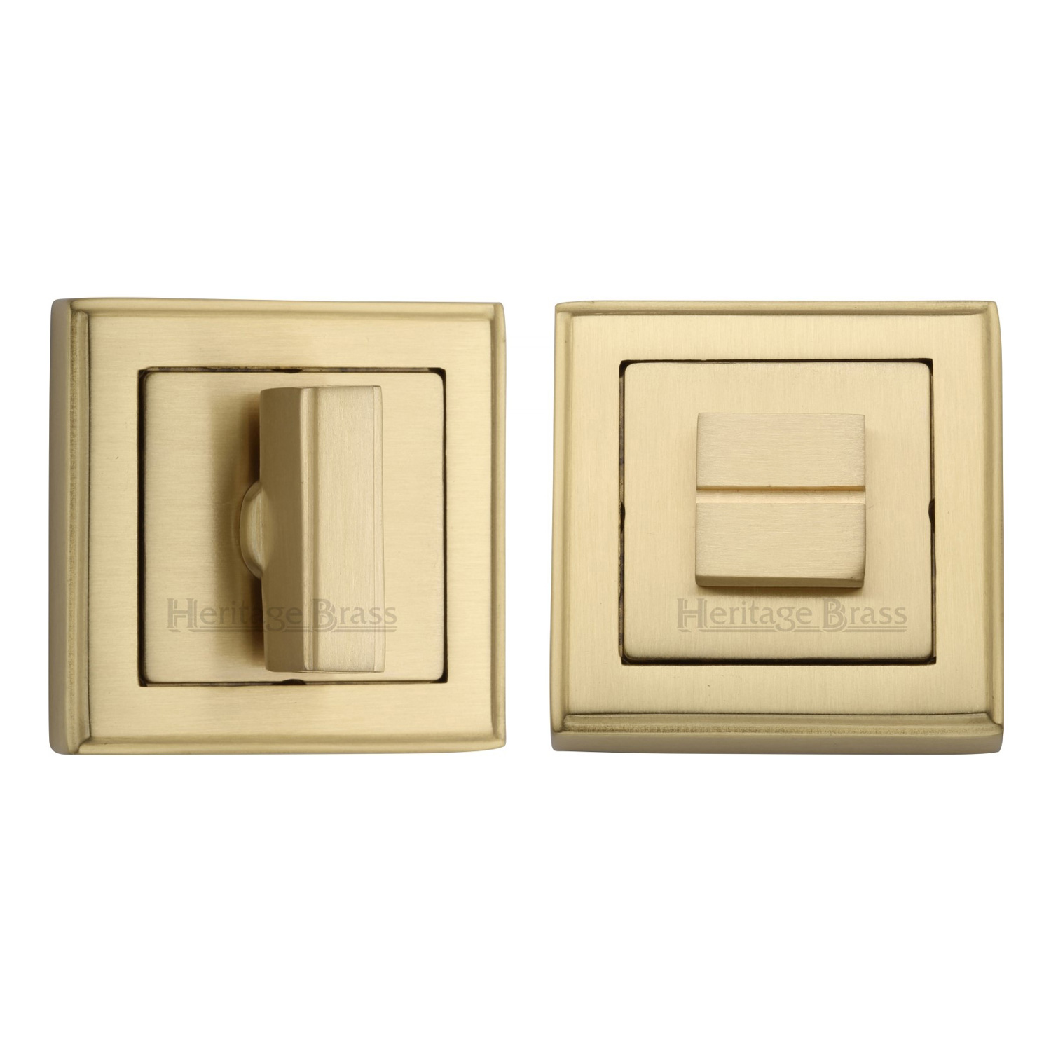 Heritage Brass Square Thumbturn & Emergency Release with stepped edge