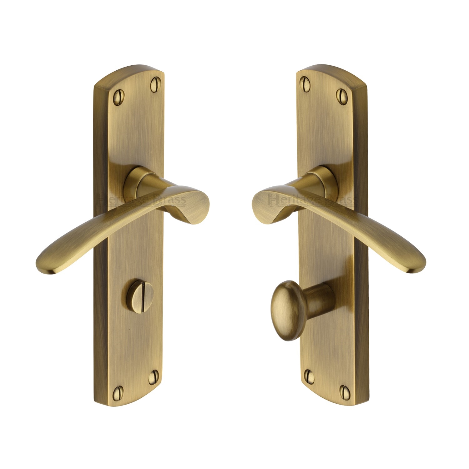 Heritage Brass Door Handle for Bathroom Diplomat Design