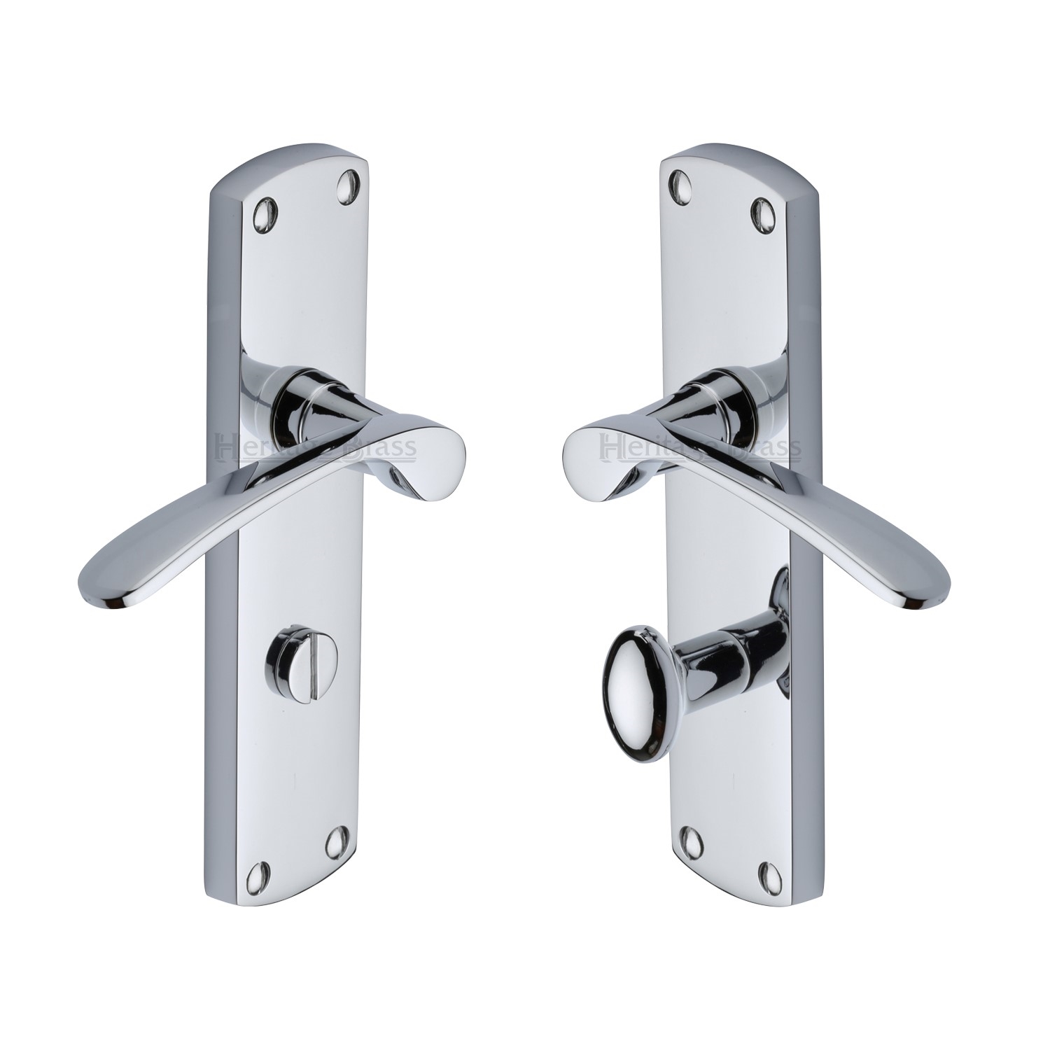 Heritage Brass Door Handle for Bathroom Diplomat Design