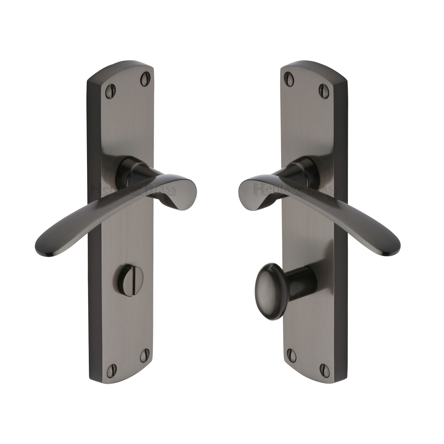 Heritage Brass Door Handle for Bathroom Diplomat Design