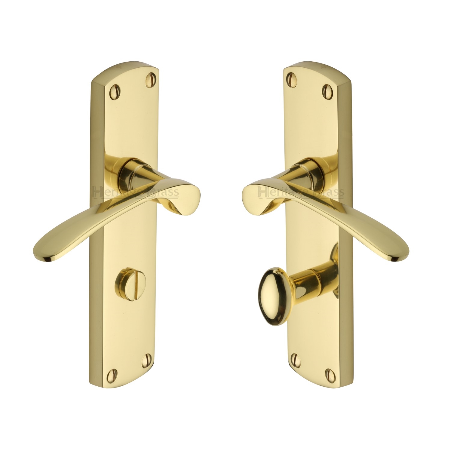 Heritage Brass Door Handle for Bathroom Diplomat Design