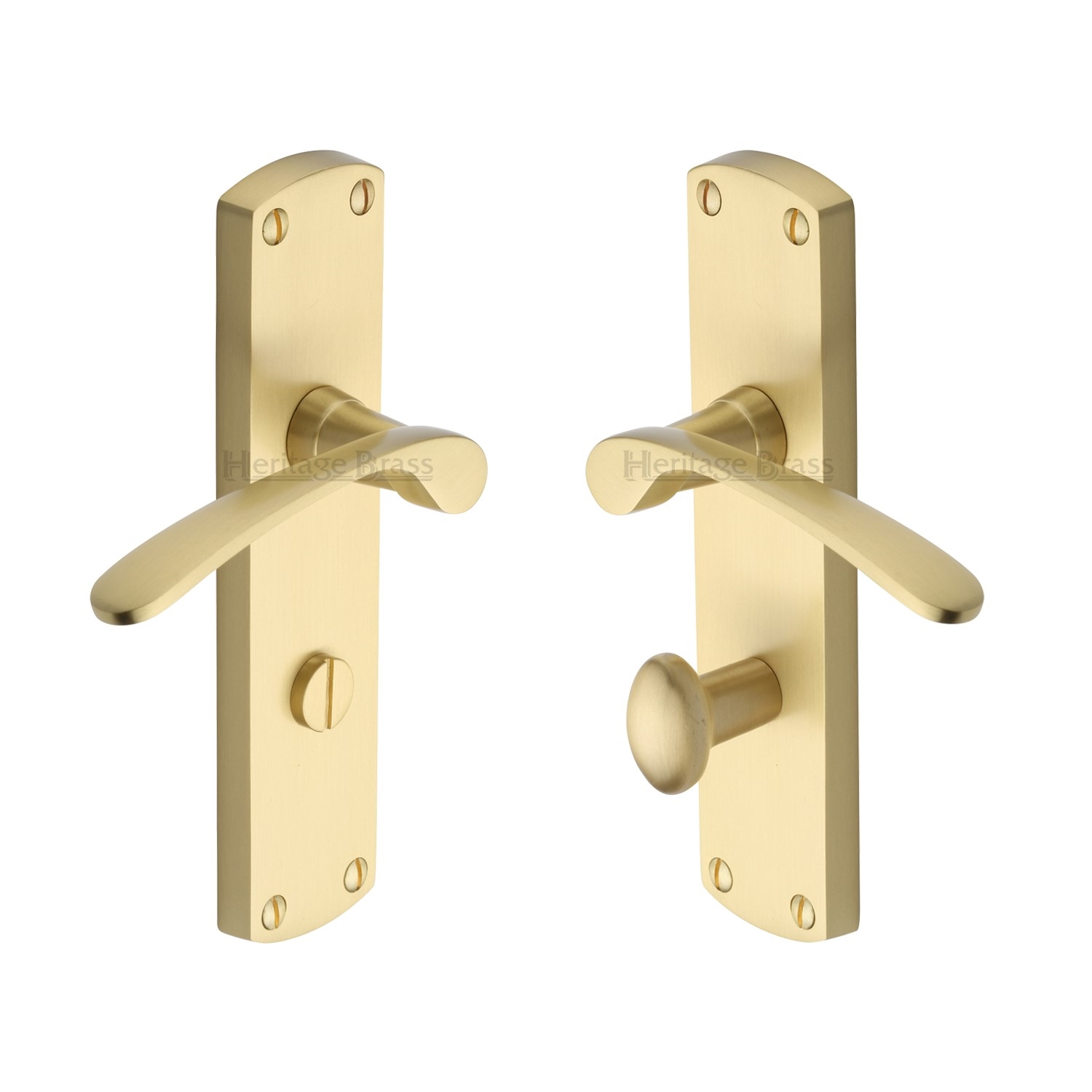 Heritage Brass Door Handle for Bathroom Diplomat Design