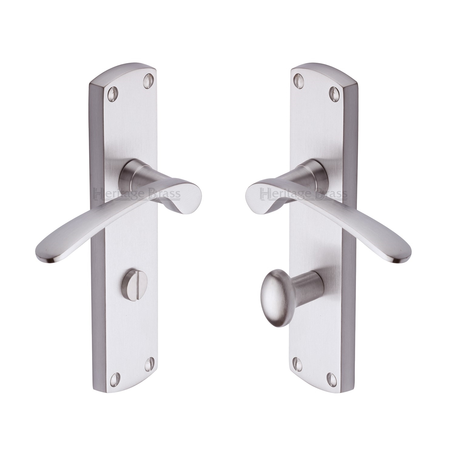 Heritage Brass Door Handle for Bathroom Diplomat Design