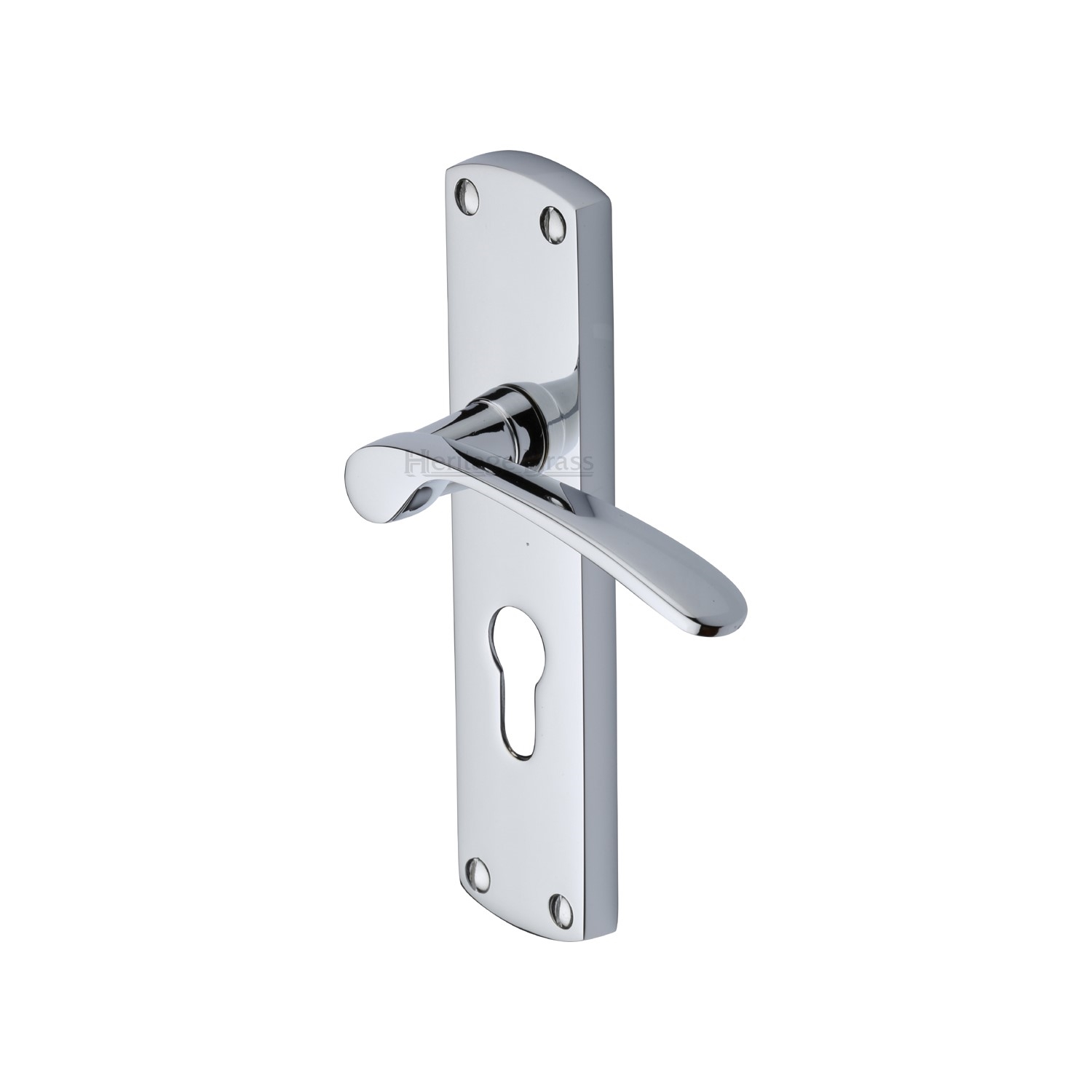 Heritage Brass Door Handle for Euro Profile Plate Diplomat Design
