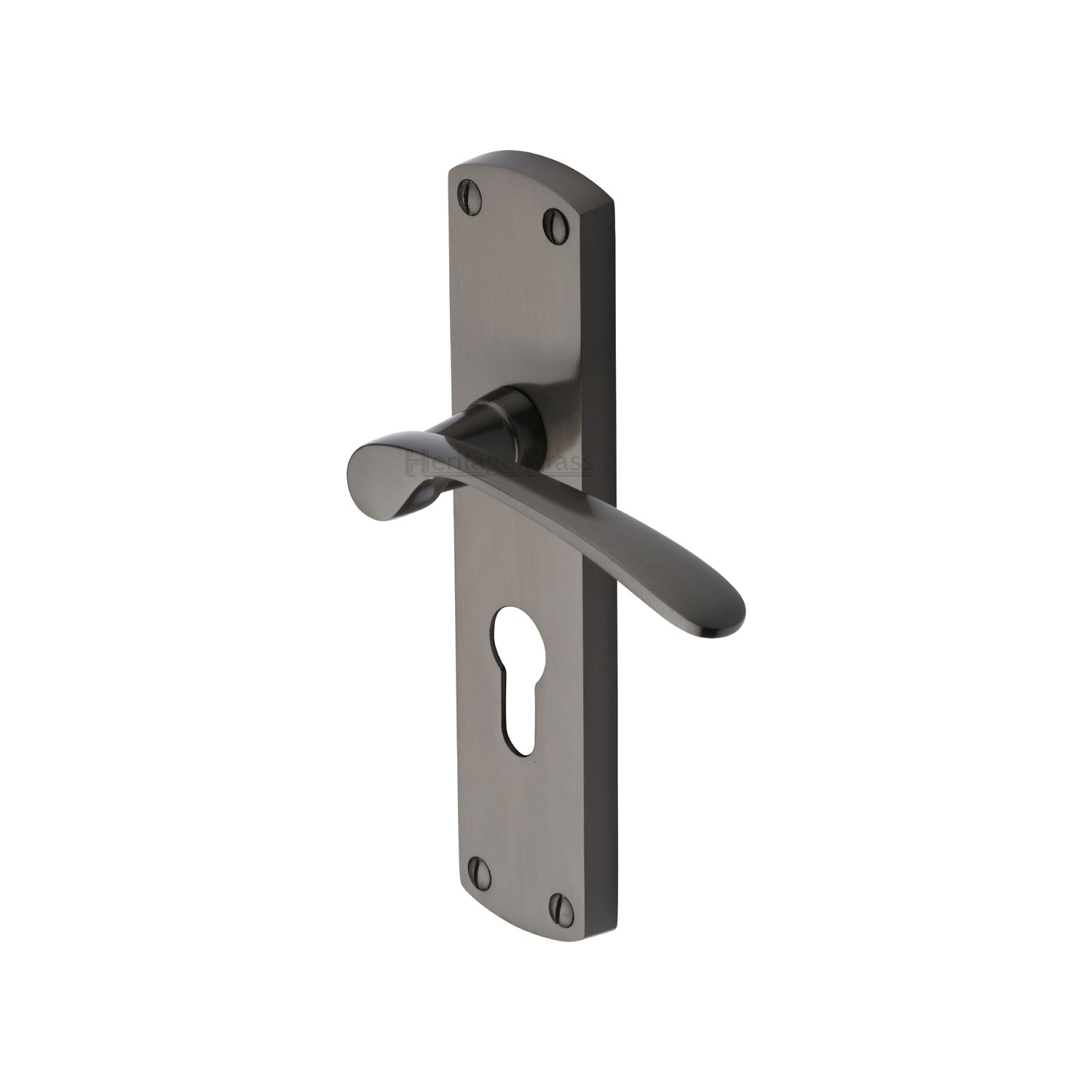 Heritage Brass Door Handle for Euro Profile Plate Diplomat Design