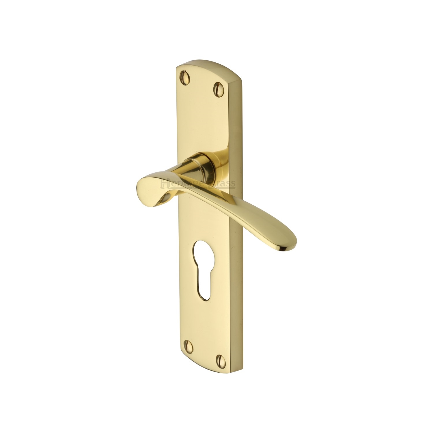 Heritage Brass Door Handle for Euro Profile Plate Diplomat Design