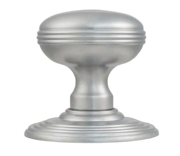 P-Delamain Ringed Knob 70mm Dia Rose, 53mm Knob - Satin Chrome 