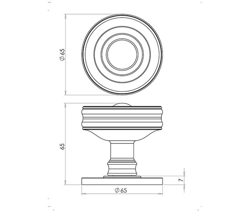Döre Prestige Mortice Unsprung Rose Knob 