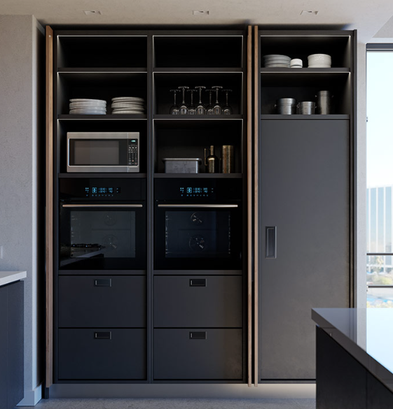 Salice Exedra Gravity - Pocket Hinge & Slide System Door height Range - 1600-3000 Right Hand - Nickel Push