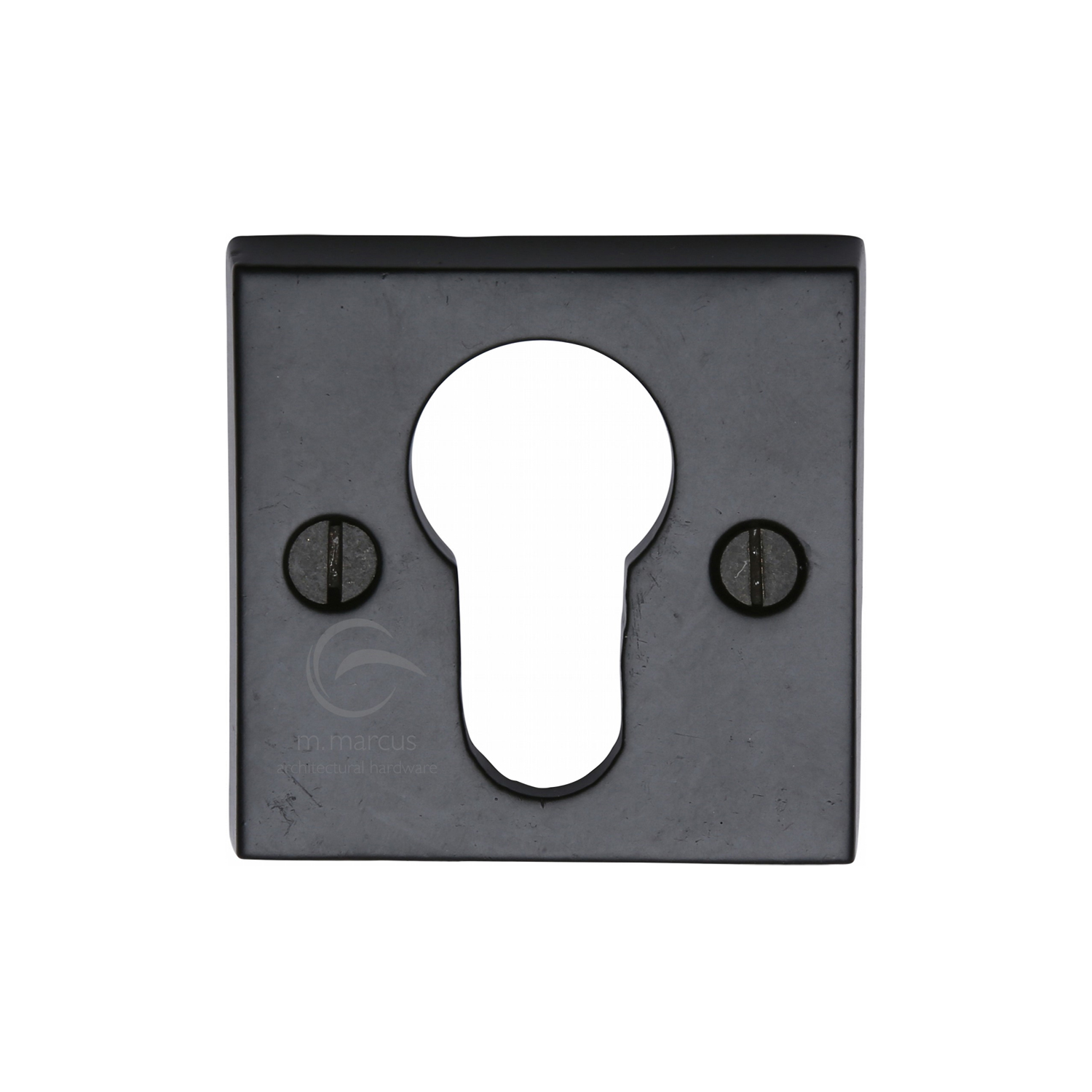 Black Iron Rustic Euro Profile Cylinder Escutcheon
