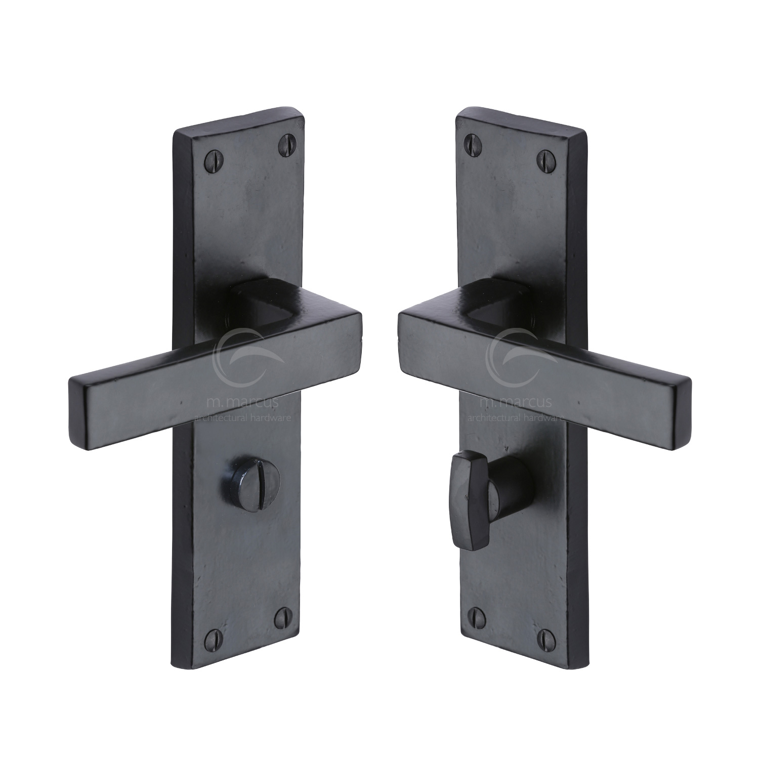 Black Iron Rustic Door Handle Bathroom Set Cheswell Design