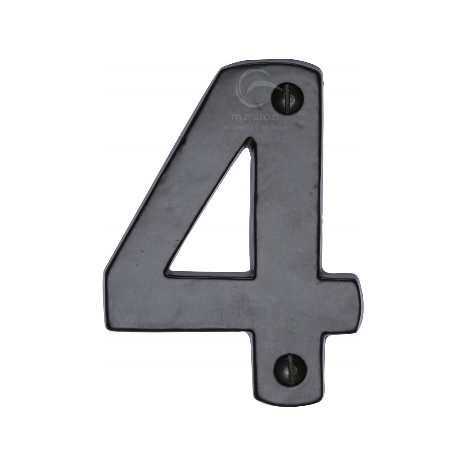 Black Iron Rustic Numeral 4 Face Fix 76mm (3")