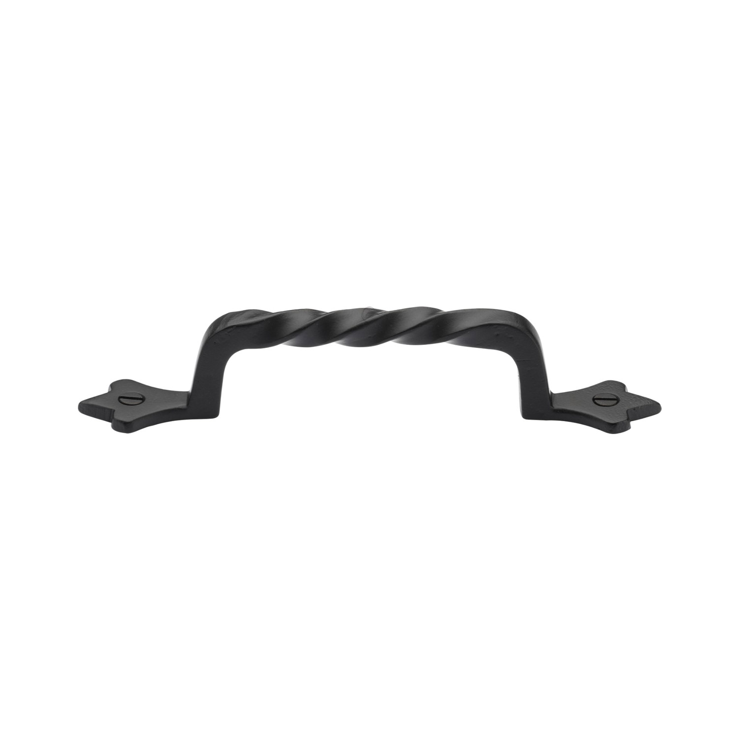 Black Iron Rustic Cabinet Pull Twist Design 143mm c/c
