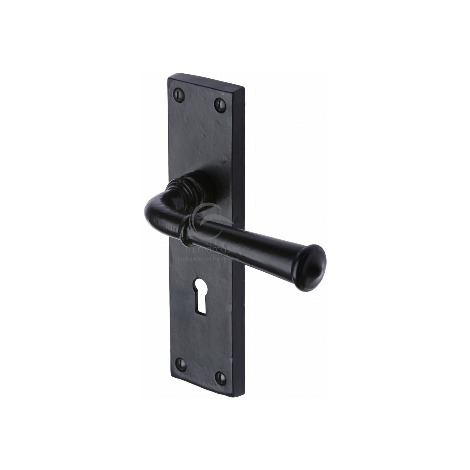 Black Iron Rustic Door Handle Lever Lock Ashfield Design
