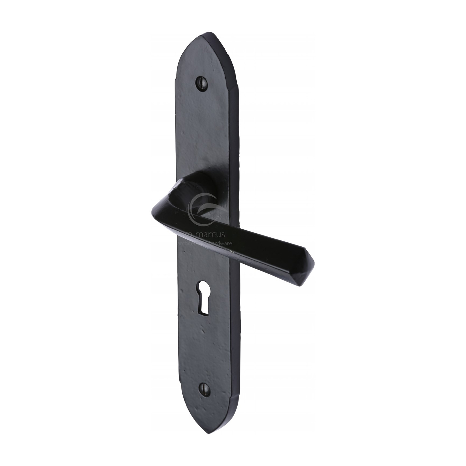 Black Iron Rustic Door Handle Lever Lock Grafton Design
