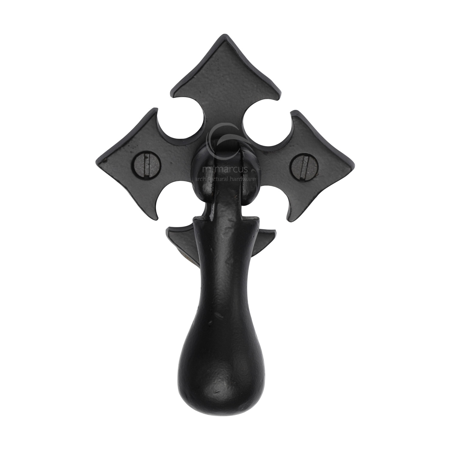 Black Iron Rustic Fleur-De-Lys Cabinet Drop Pull