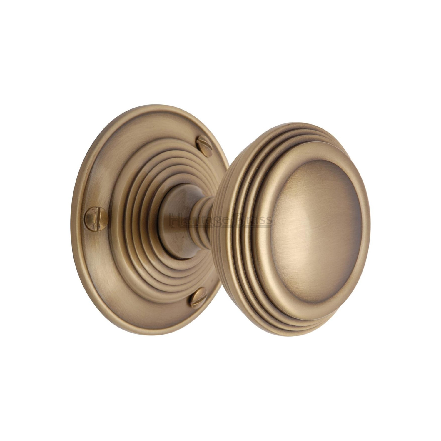 Heritage Brass Mortice Knob on Rose Goodrich Design
