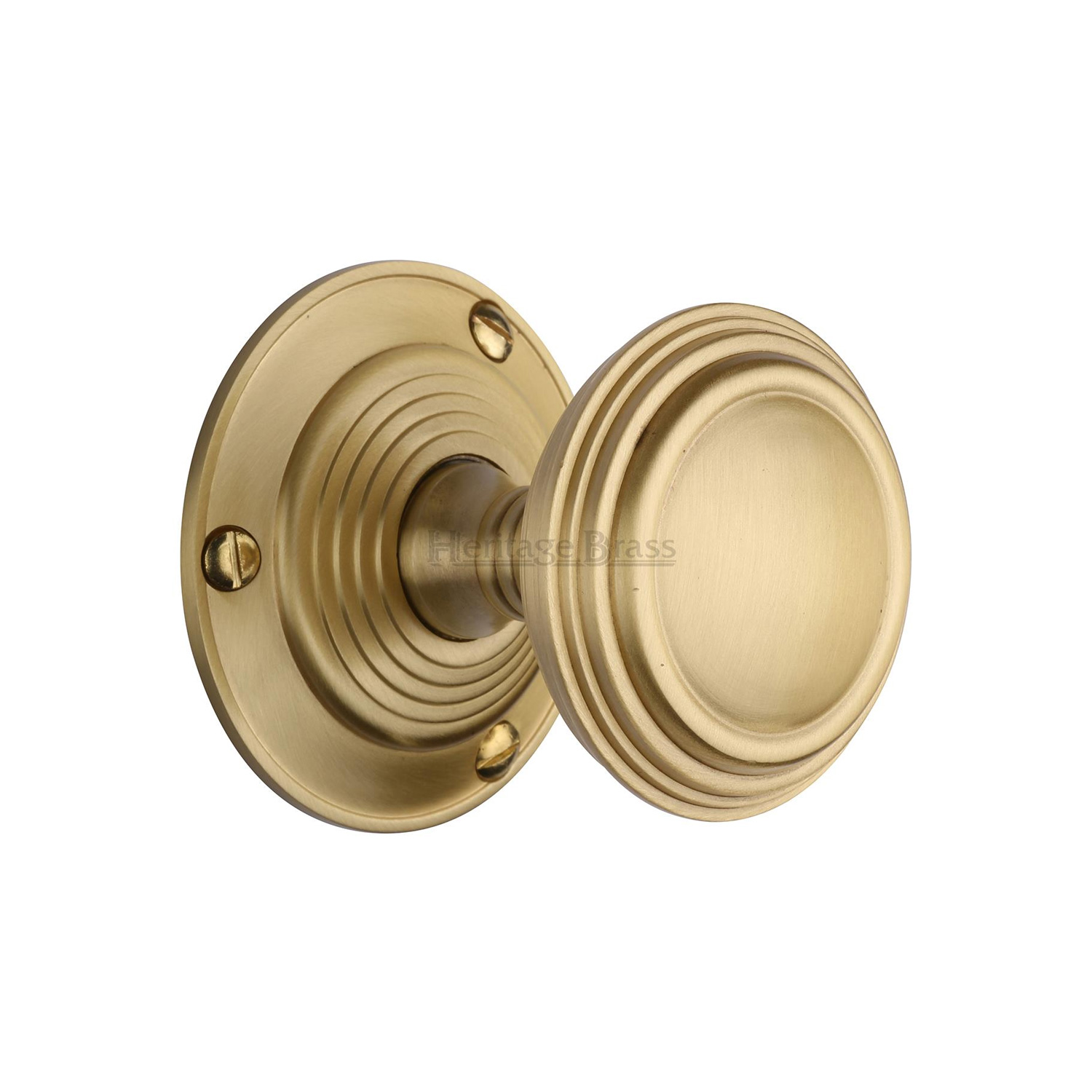 Heritage Brass Mortice Knob on Rose Goodrich Design