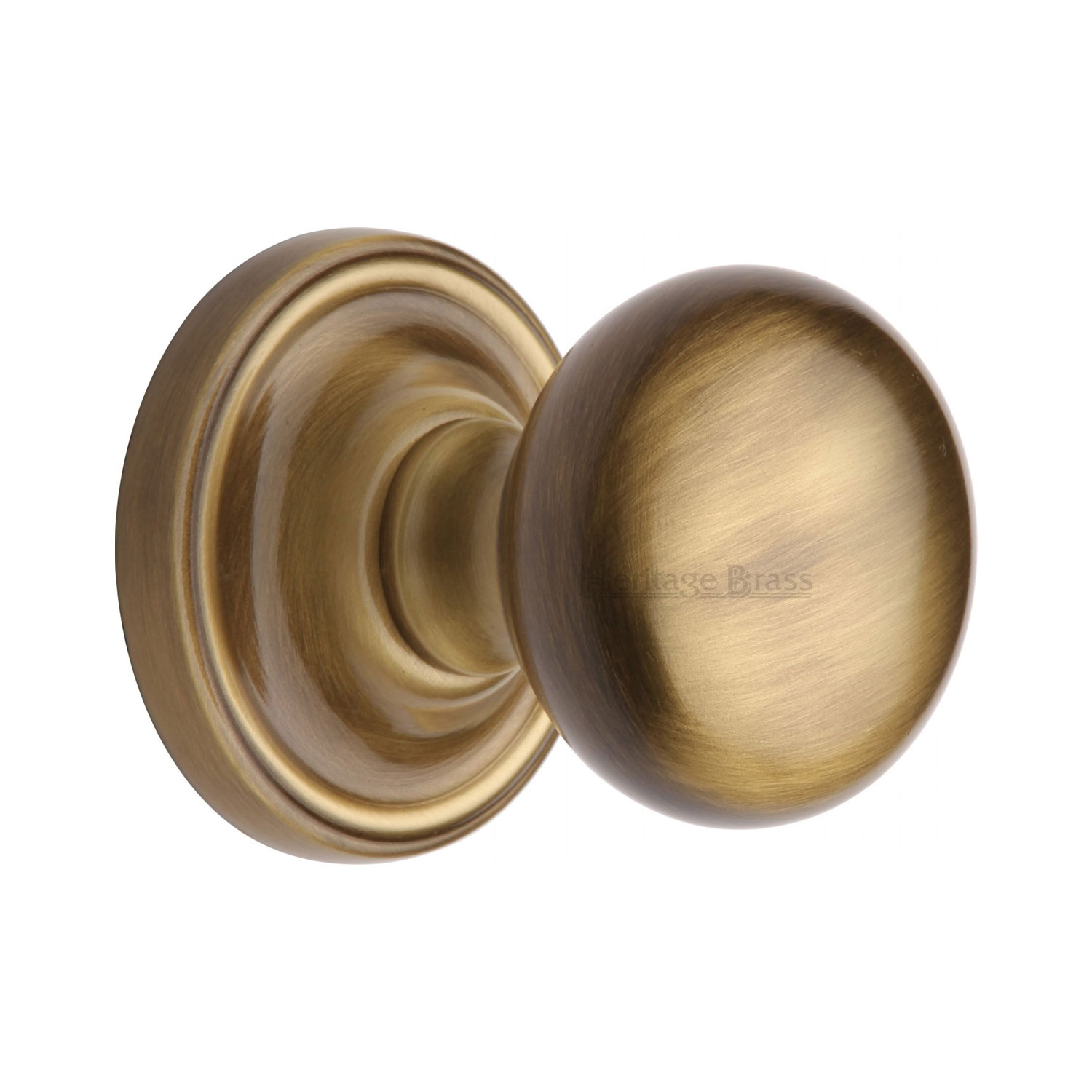 Heritage Brass Mortice Knob on Rose Hampstead Design