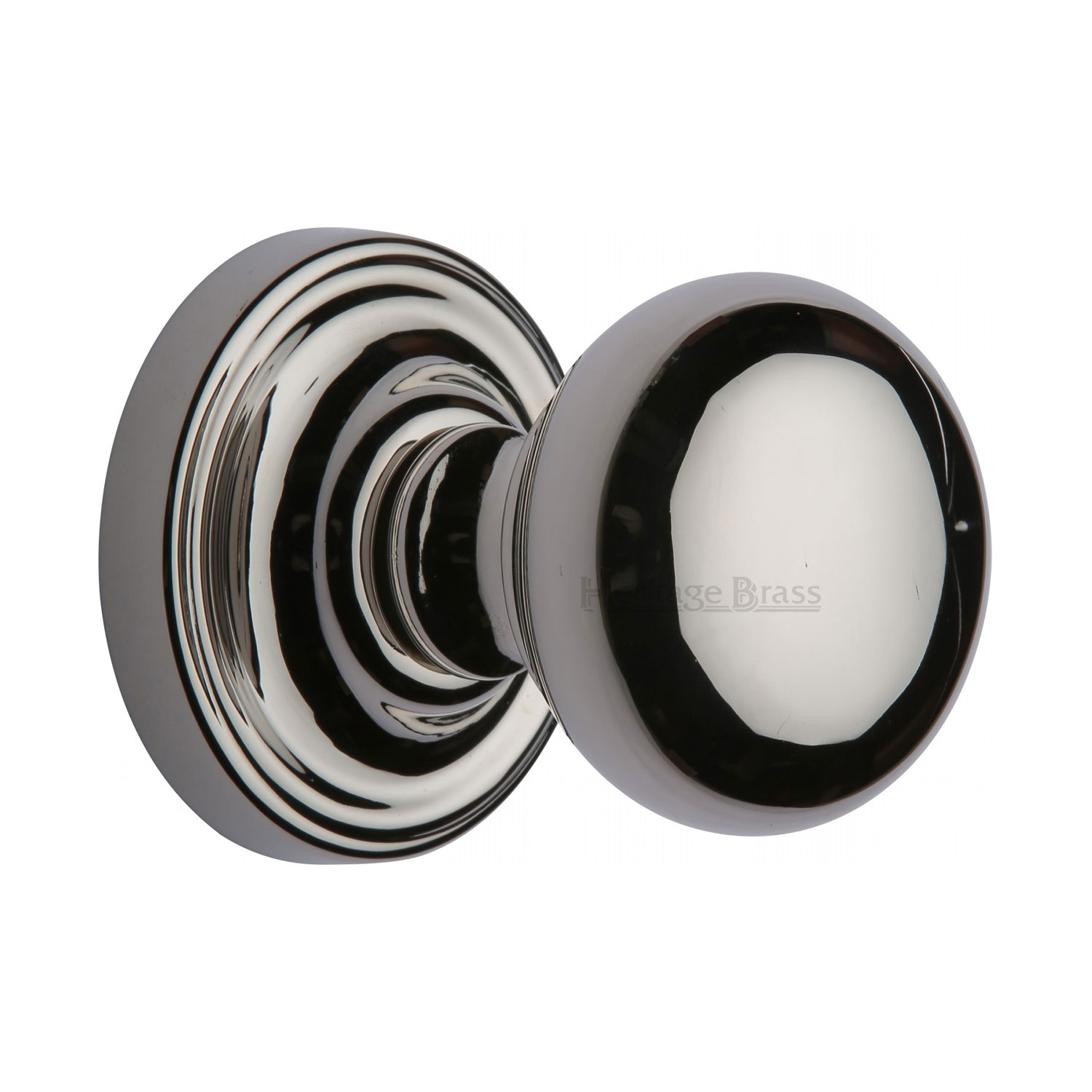 Heritage Brass Mortice Knob on Rose Hampstead Design