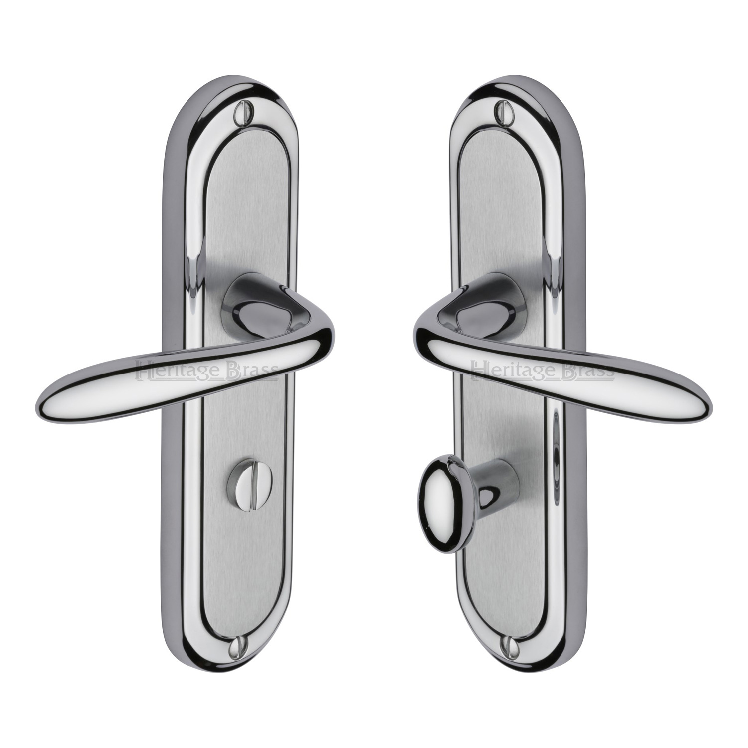 Heritage Brass Door Handle for Bathroom Henley Design