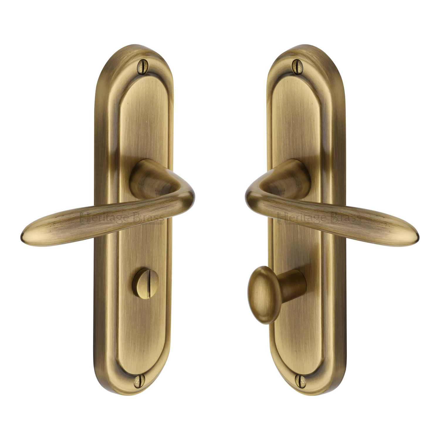 Heritage Brass Door Handle for Bathroom Henley Design