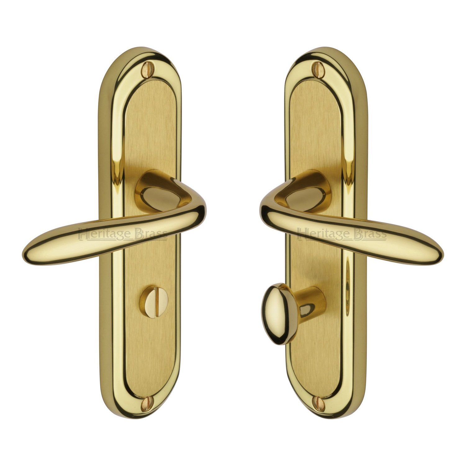 Heritage Brass Door Handle for Bathroom Henley Design