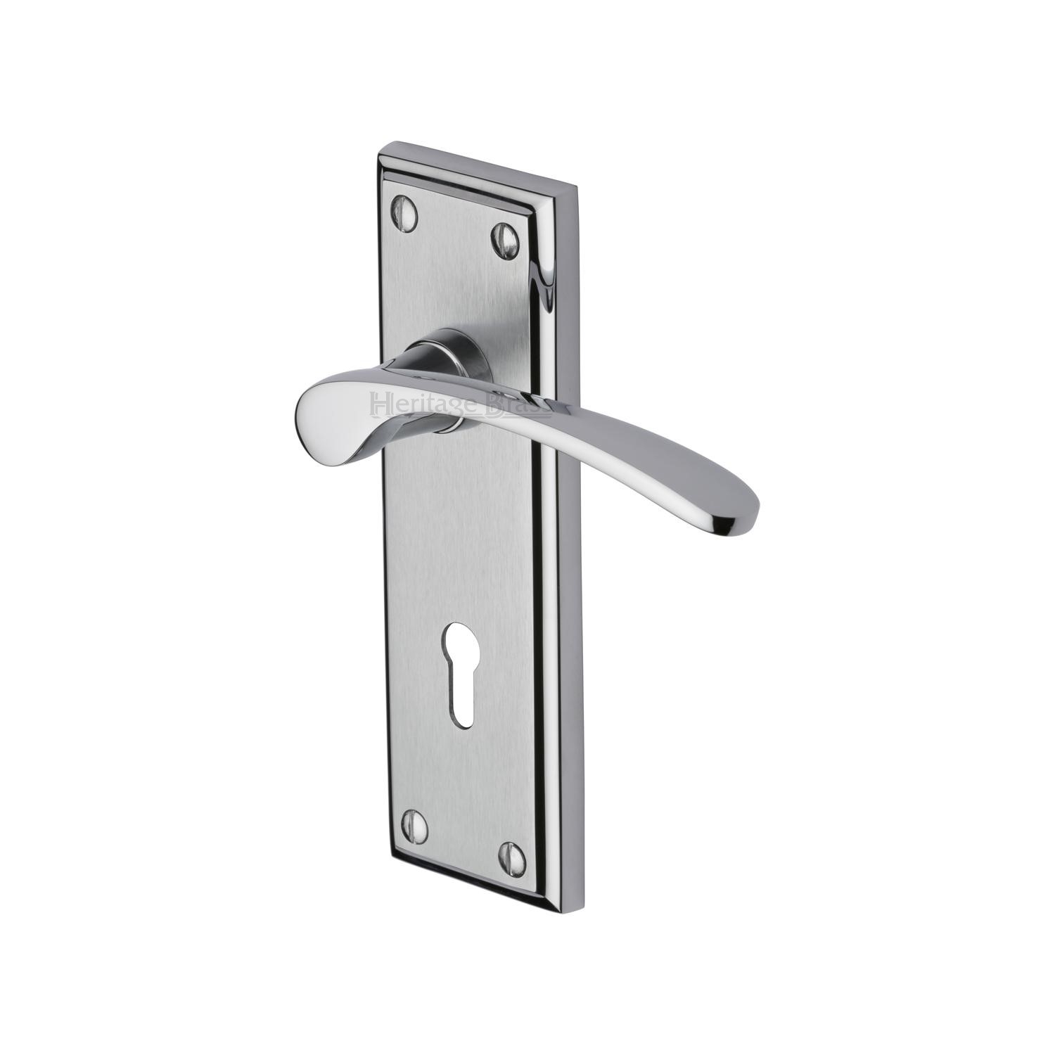 Heritage Brass Door Handle Lever Lock Hilton Design