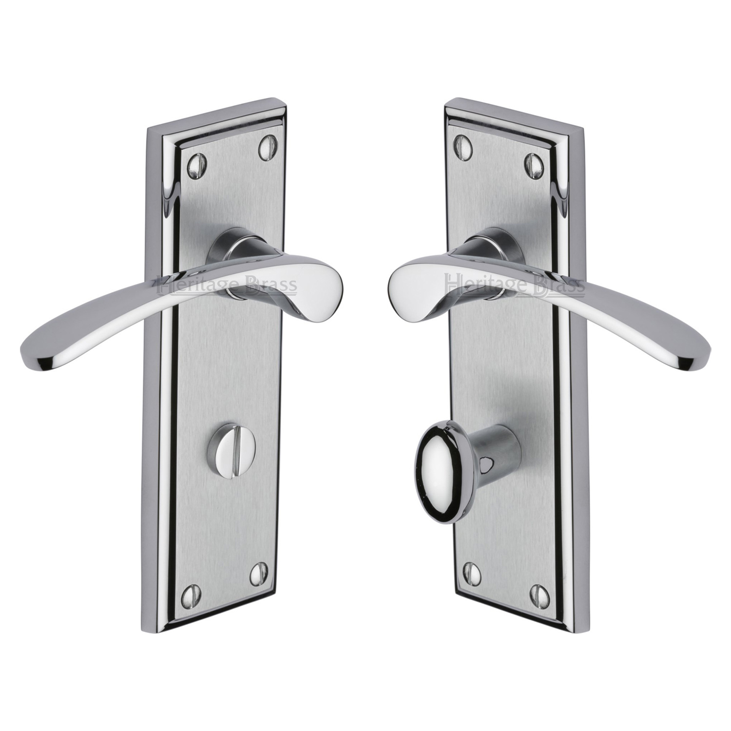 Heritage Brass Door Handle for Bathroom Hilton Design