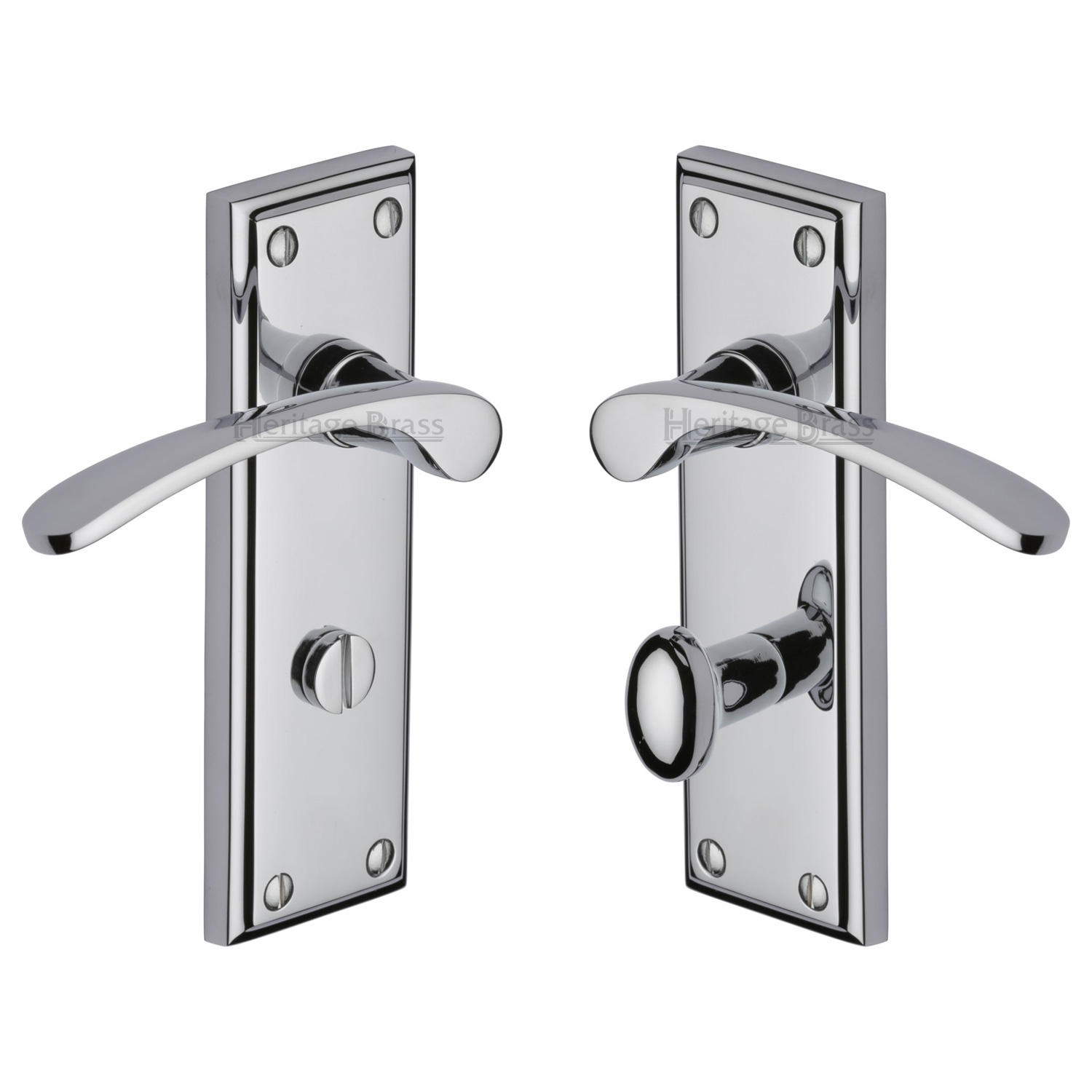 Heritage Brass Door Handle for Bathroom Hilton Design