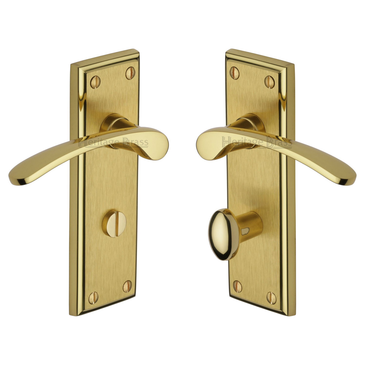 Heritage Brass Door Handle for Bathroom Hilton Design