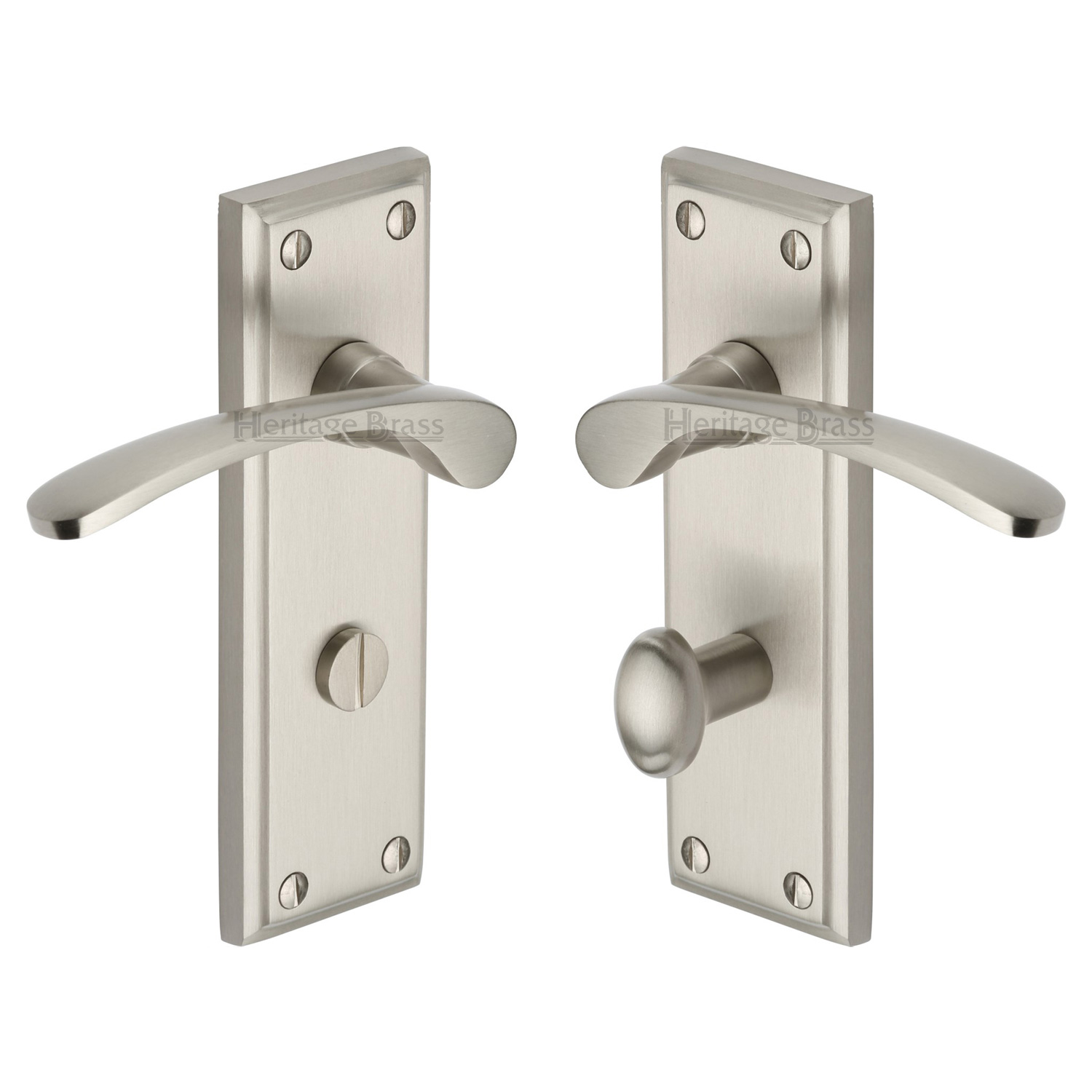 Heritage Brass Door Handle for Bathroom Hilton Design