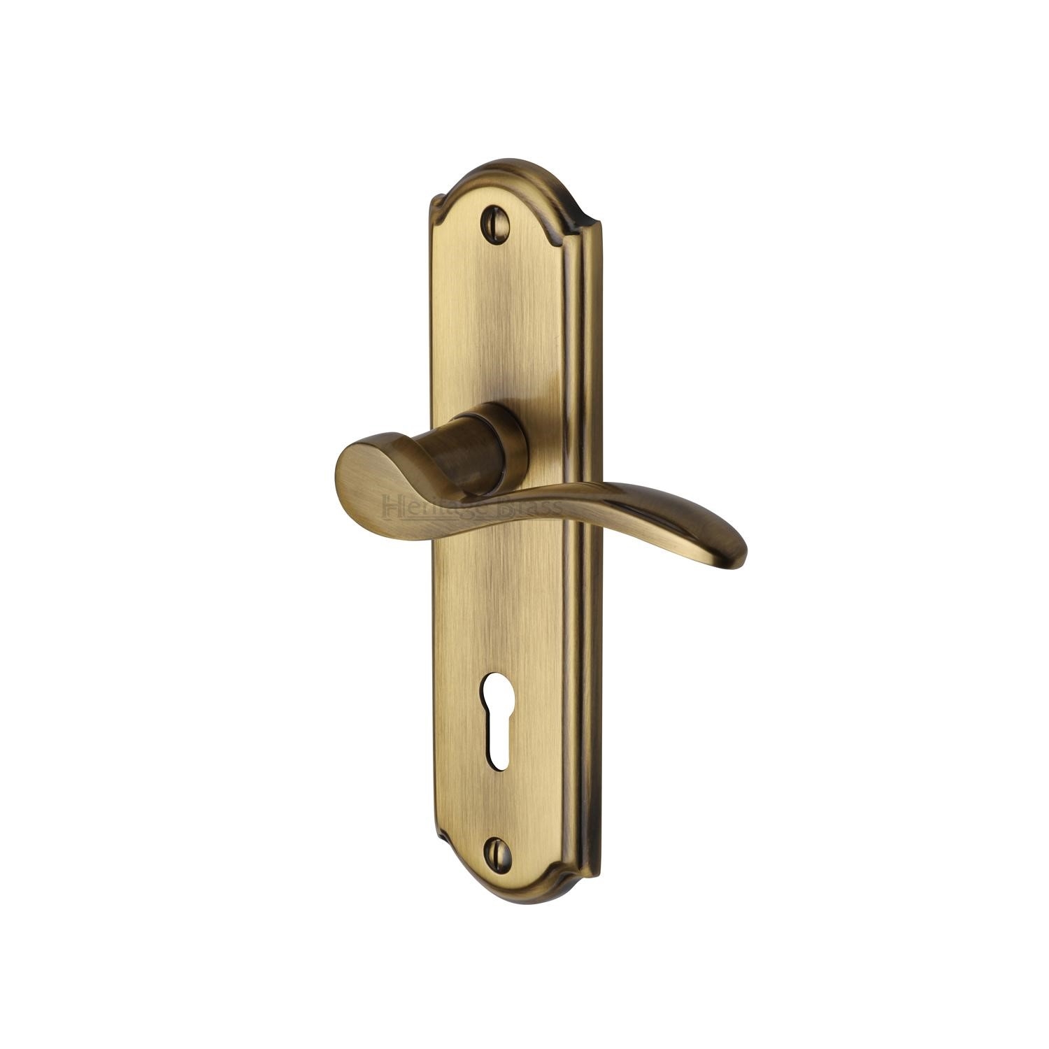 Heritage Brass Door Handle Lever Lock Howard Design