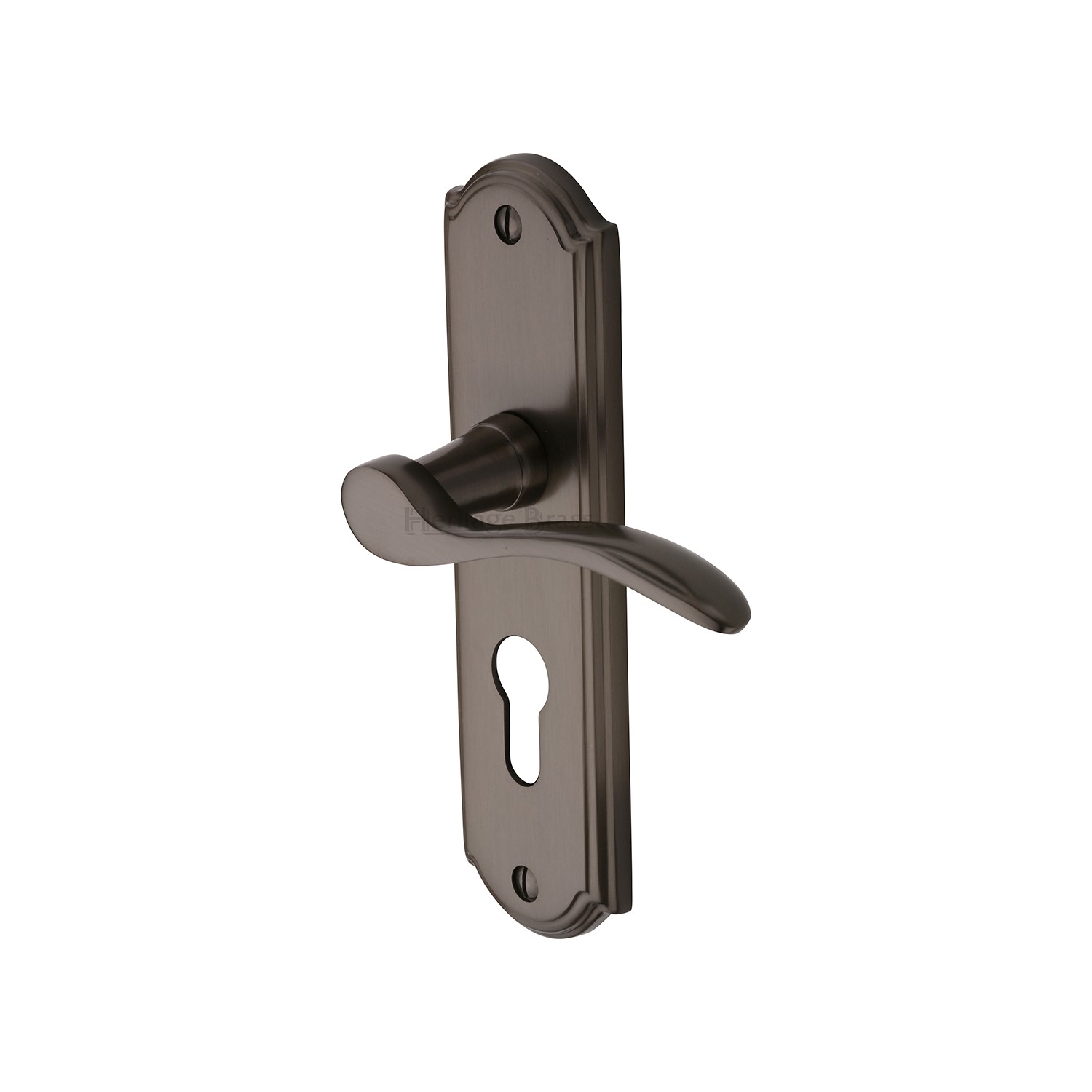 Heritage Brass Door Handle for Euro Profile Plate Howard Design