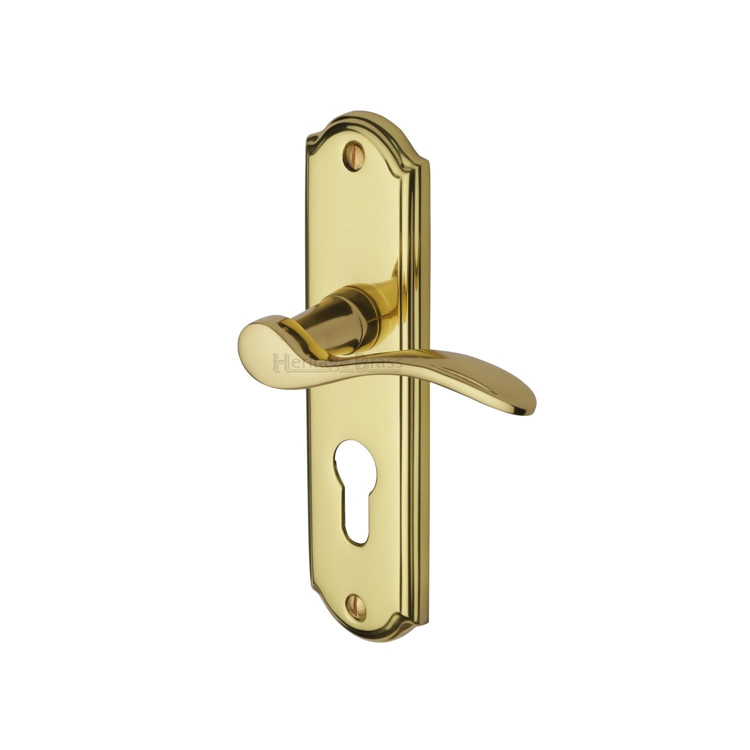 Heritage Brass Door Handle for Euro Profile Plate Howard Design