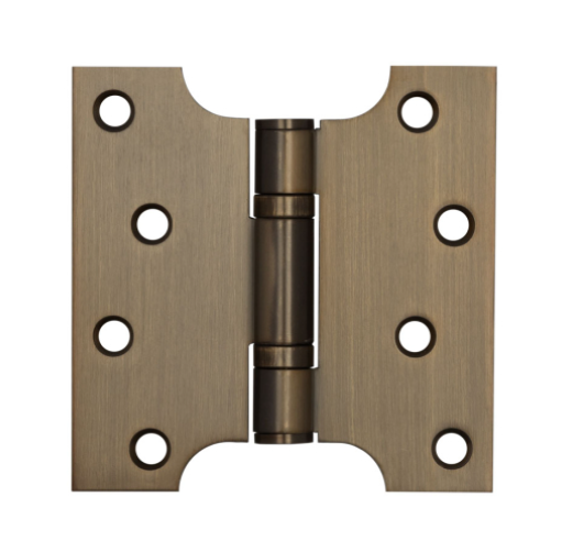 P-Ball Bearing Parliament Hinges Pair - 102 x 102 x 3mm - Antique Brass