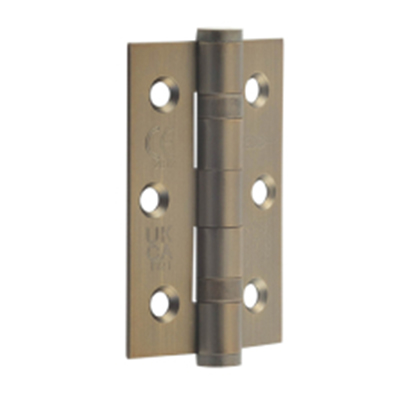 Double Ball Bearing Hinges - SS Grade 7 -  76mm x 50mm x 2mm - Antique Brass