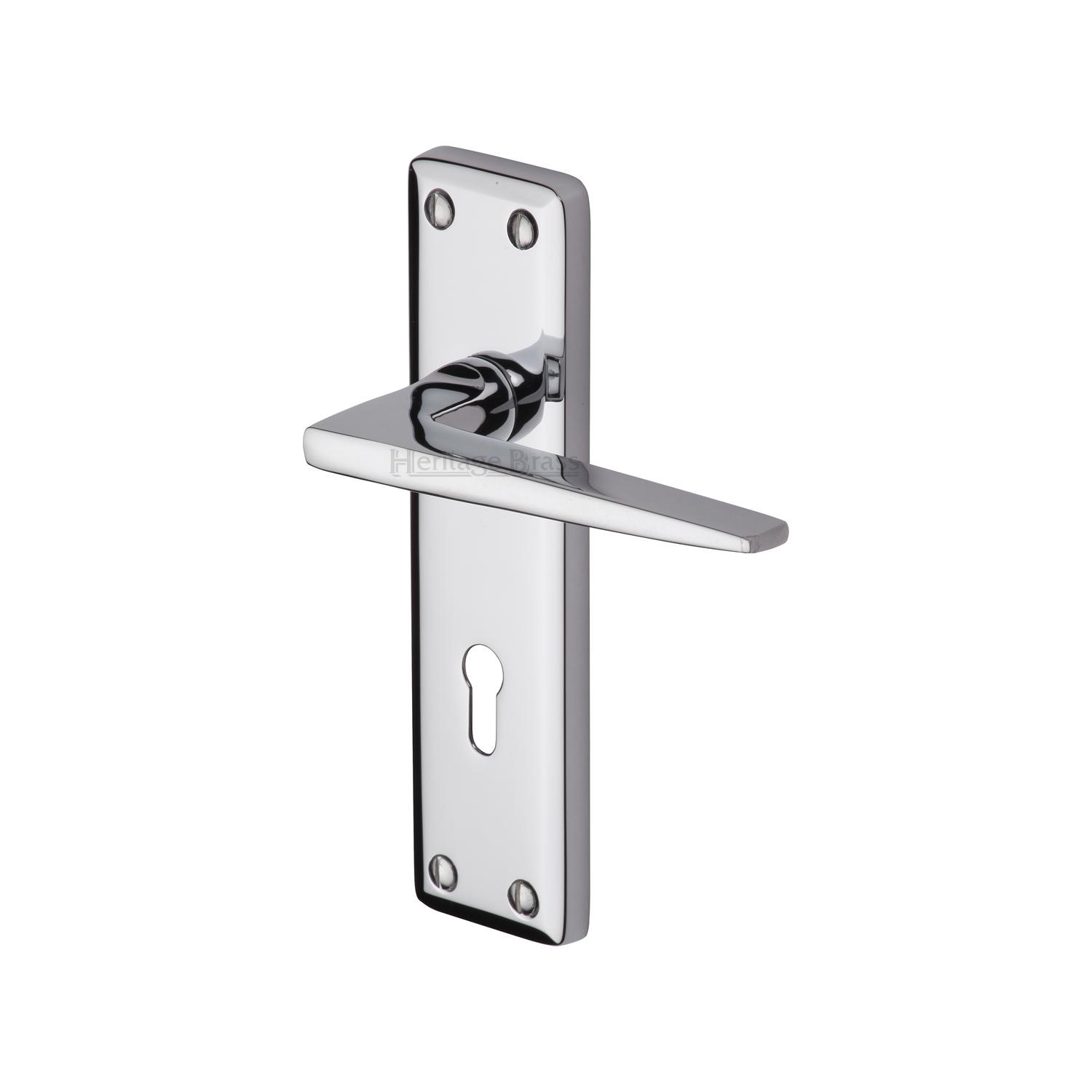 Heritage Brass Door Handle Lever Lock Kendal Design