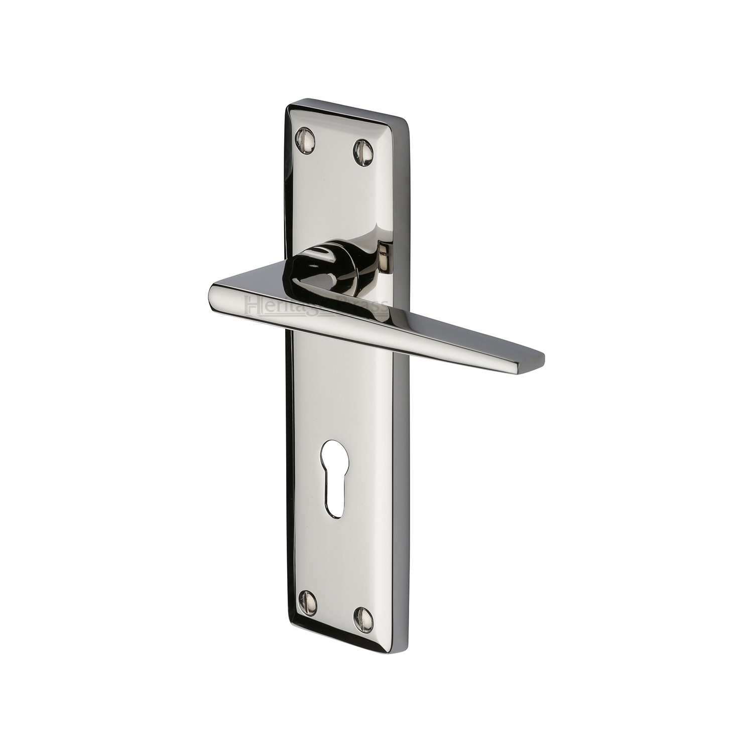 Heritage Brass Door Handle Lever Lock Kendal Design